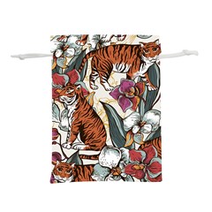 Natural Seamless Pattern With Tiger Blooming Orchid Lightweight Drawstring Pouch (m) by BangZart