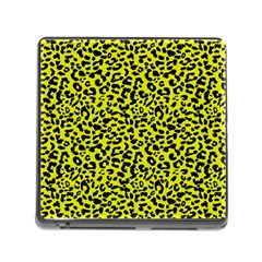 Leopard Spots Pattern, Yellow And Black Animal Fur Print, Wild Cat Theme Memory Card Reader (square 5 Slot) by Casemiro