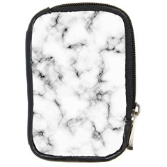 White Faux Marble Texture  Compact Camera Leather Case