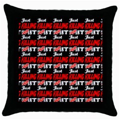 Just Killing It - Silly Toilet Stool Rocket Man Throw Pillow Case (black) by DinzDas