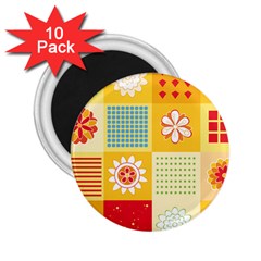Abstract Flowers And Circle 2 25  Magnets (10 Pack)  by DinzDas
