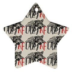 Lazy Af Panther - Lazy Fool Leopard Ornament (star) by DinzDas