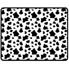 Black And White Cow Spots Pattern, Animal Fur Print, Vector Double Sided Fleece Blanket (medium)  by Casemiro