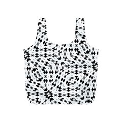 Black And White Ethnic Print Full Print Recycle Bag (s)