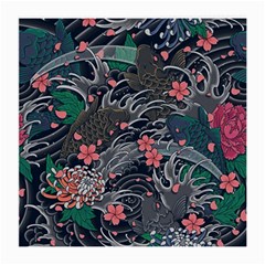 Japanese Wave Koi Illustration Seamless Pattern Medium Glasses Cloth (2 Sides)