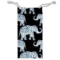 Elephant-pattern-background Jewelry Bag by Sobalvarro