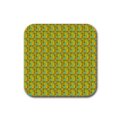 Lemon And Yellow Rubber Coaster (square)  by Sparkle