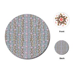 Summer Florals In The Sea Pond Decorative Playing Cards Single Design (round) by pepitasart