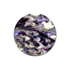 Purple Yellow Marble Magnet 3  (round) by ibelieveimages