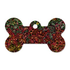 Stylish Fall Colors Camouflage Dog Tag Bone (one Side) by SpinnyChairDesigns