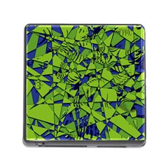 Green Blue Abstract Grunge Pattern Memory Card Reader (square 5 Slot) by SpinnyChairDesigns