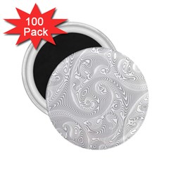 White Abstract Paisley Pattern 2 25  Magnets (100 Pack)  by SpinnyChairDesigns