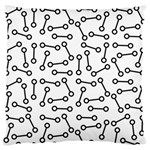 Abstract Black and White Minimalist Large Flano Cushion Case (One Side) Front