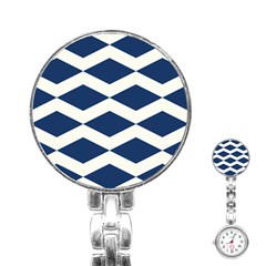 Diamonds Blue Stainless Steel Nurses Watch
