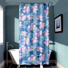 Watercolor Violets Shower Curtain 36  X 72  (stall)  by SpinnyChairDesigns