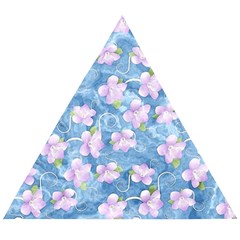 Watercolor Violets Wooden Puzzle Triangle by SpinnyChairDesigns