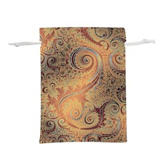 Terra Cotta Persian Orange Spirals Swirls Pattern Lightweight Drawstring Pouch (l) by SpinnyChairDesigns