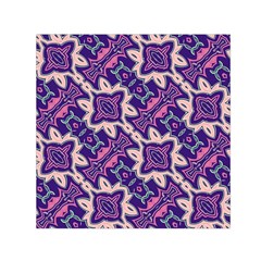 Amethyst And Pink Checkered Stripes Small Satin Scarf (square) by SpinnyChairDesigns