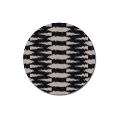 Black And White Zebra Ikat Stripes Magnet 3  (round)