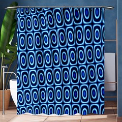 Abstract Blue Circles Mosaic Shower Curtain 60  X 72  (medium)  by SpinnyChairDesigns
