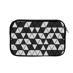 Black And White Triangles Pattern Apple Macbook Pro 13  Zipper Case by SpinnyChairDesigns