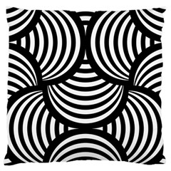 Abstract Black And White Shell Pattern Large Cushion Case (one Side) by SpinnyChairDesigns