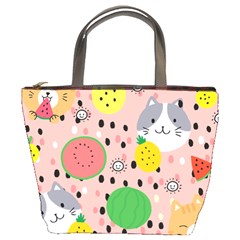 Cats And Fruits  Bucket Bag by Sobalvarro