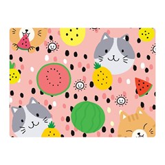 Cats And Fruits  Double Sided Flano Blanket (mini)  by Sobalvarro