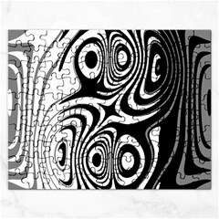 Black And White Abstract Stripes Rectangular Jigsaw Puzzl by SpinnyChairDesigns