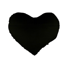 Army Green Black Stripes Standard 16  Premium Heart Shape Cushions by SpinnyChairDesigns