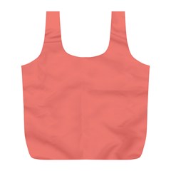 True Coral Pink Color Full Print Recycle Bag (l) by SpinnyChairDesigns
