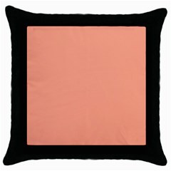 True Peach Color Throw Pillow Case (black)