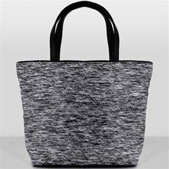 Black White Grey Texture Bucket Bag by SpinnyChairDesigns