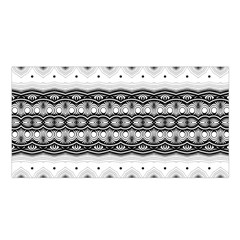 Boho Black And White  Satin Shawl by SpinnyChairDesigns