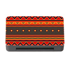 Boho Orange Tribal Pattern Memory Card Reader With Cf by SpinnyChairDesigns