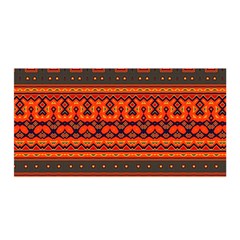Boho Aztec Rust Orange Color Stripes Satin Wrap by SpinnyChairDesigns