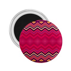 Boho Aztec Stripes Rose Pink 2 25  Magnets by SpinnyChairDesigns