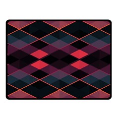 Pink Orange Black Diamond Pattern Fleece Blanket (small) by SpinnyChairDesigns