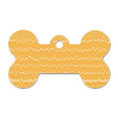 Boho Saffron Yellow Stripes Dog Tag Bone (one Side) by SpinnyChairDesigns