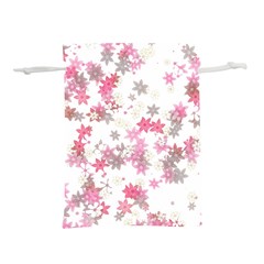 Pink Wildflower Print Lightweight Drawstring Pouch (m) by SpinnyChairDesigns