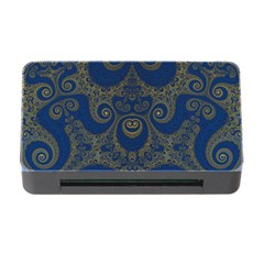 Navy Blue And Gold Swirls Memory Card Reader With Cf by SpinnyChairDesigns