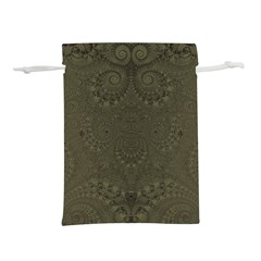 Rustic Green Brown Swirls Lightweight Drawstring Pouch (m) by SpinnyChairDesigns