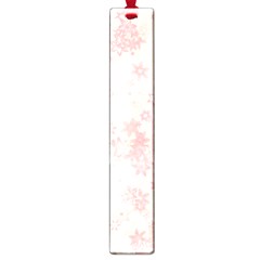 Baby Pink Floral Print Large Book Marks by SpinnyChairDesigns