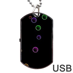 Bubble In Blavk Background Dog Tag Usb Flash (two Sides) by Sabelacarlos