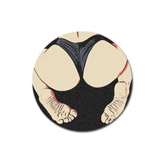 Sporty Booty Perfection, Fit Girl Fitness Illustration, Sports Theme Magnet 3  (round)