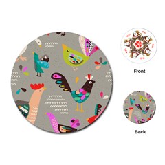 Scandinavian Birds Feather Weather Playing Cards Single Design (round) by andStretch