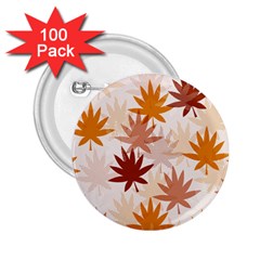 Autumn Leaves Pattern  2 25  Buttons (100 Pack)  by designsbymallika