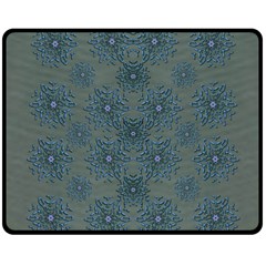 Decorative Wheat Wreath Stars Double Sided Fleece Blanket (medium)  by pepitasart