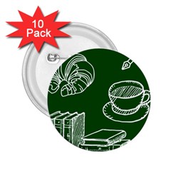 Books And Baked Goods Pattern 2 25  Buttons (10 Pack) 