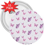 Pink Purple Butterfly 3  Buttons (10 pack)  Front